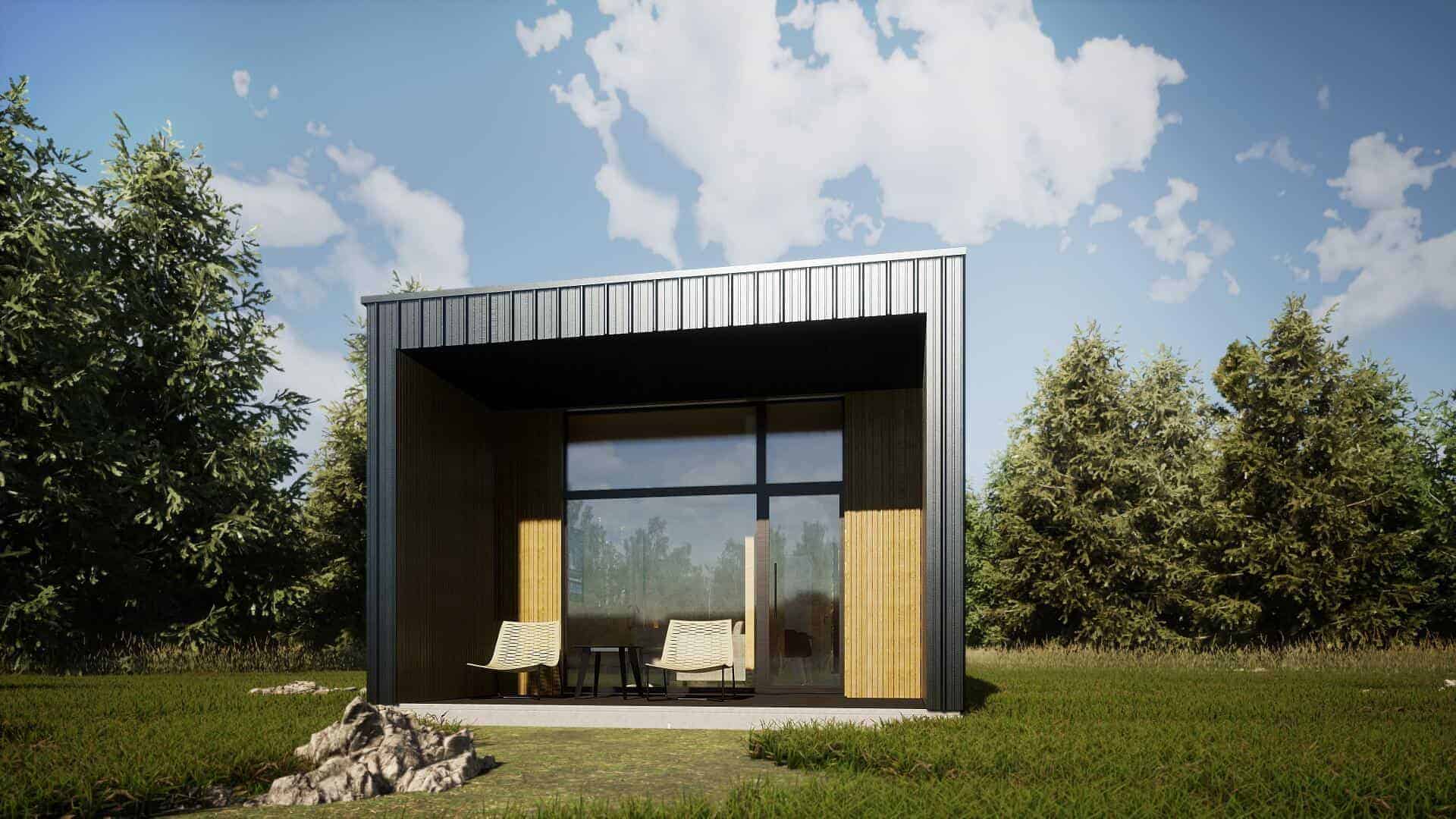 Cubix modern cabin exterior view
