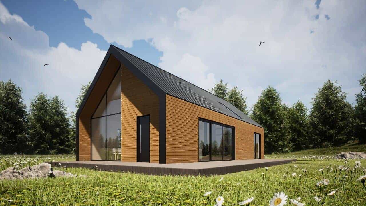 Rustiq modern cabin model - exterior view