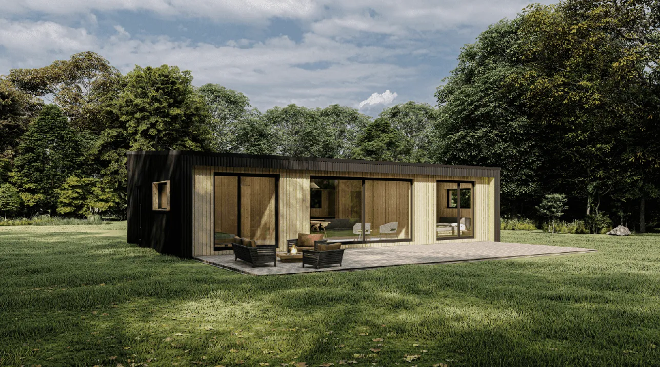 Elemnt modern cabin exterior view