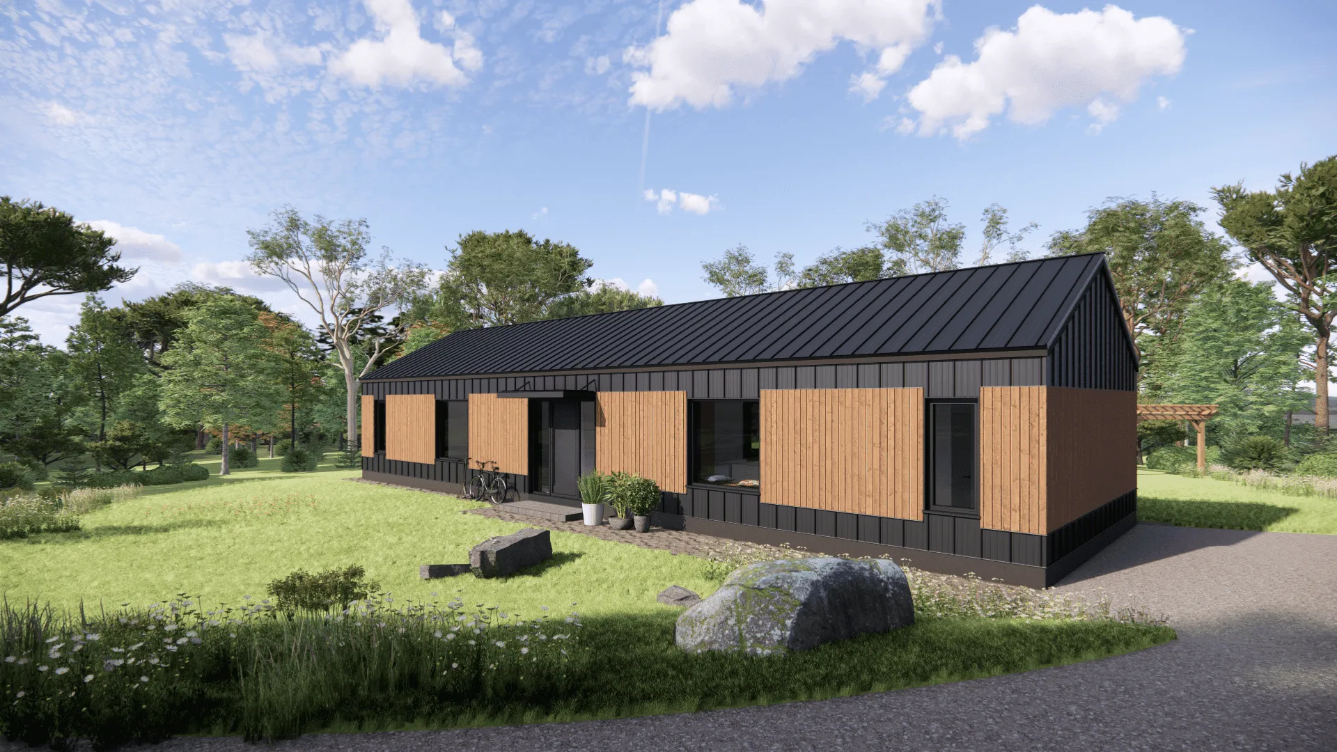 Balance modern cabin exterior view